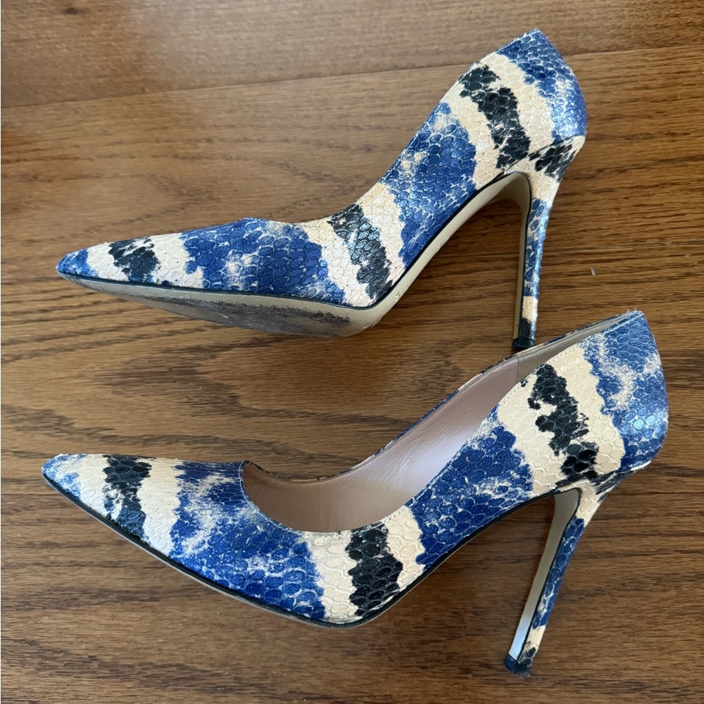 Beautiful Kate Spade Blue White Python Print Leat… - image 2